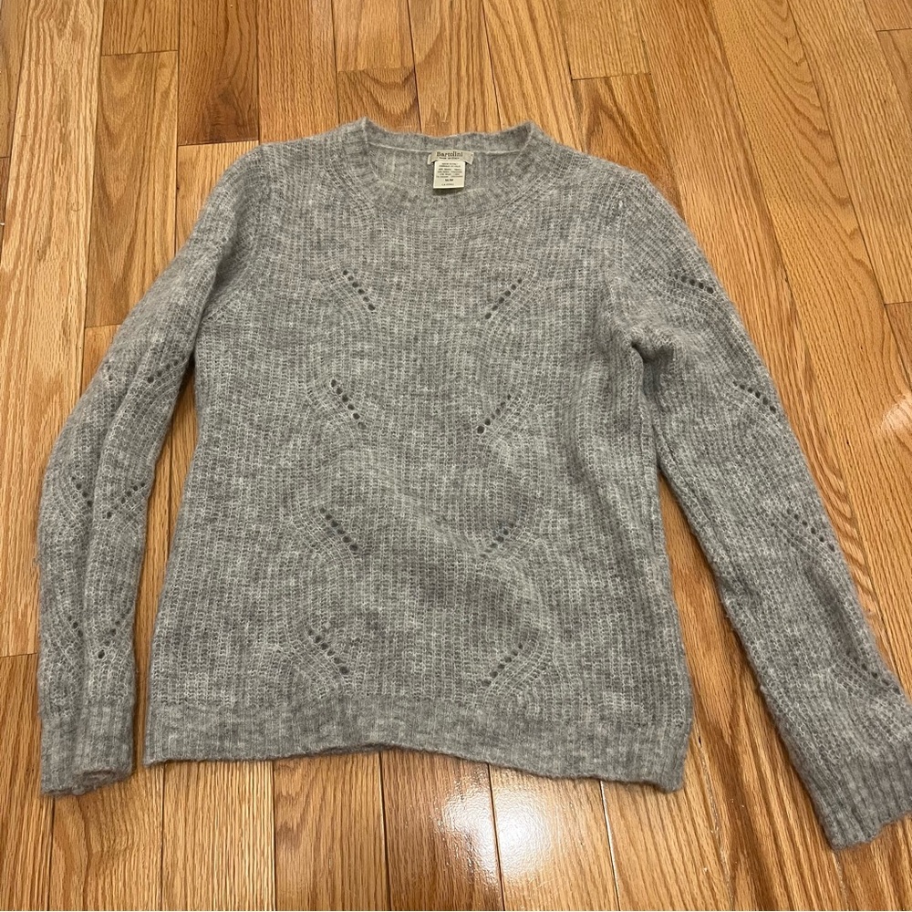 Bartolini Italian Alpaca Wool Gray Knit Sweater